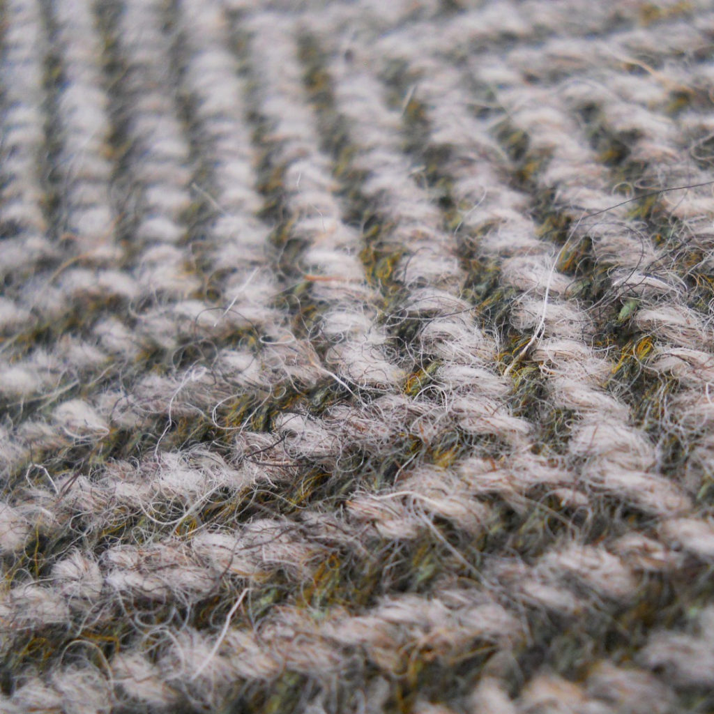 North Ronaldsay wool hand-woven into in herringbone twill. Alison Wootten